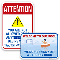 Funny Pool & SPA Signs