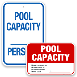 Pool Capacity Signs